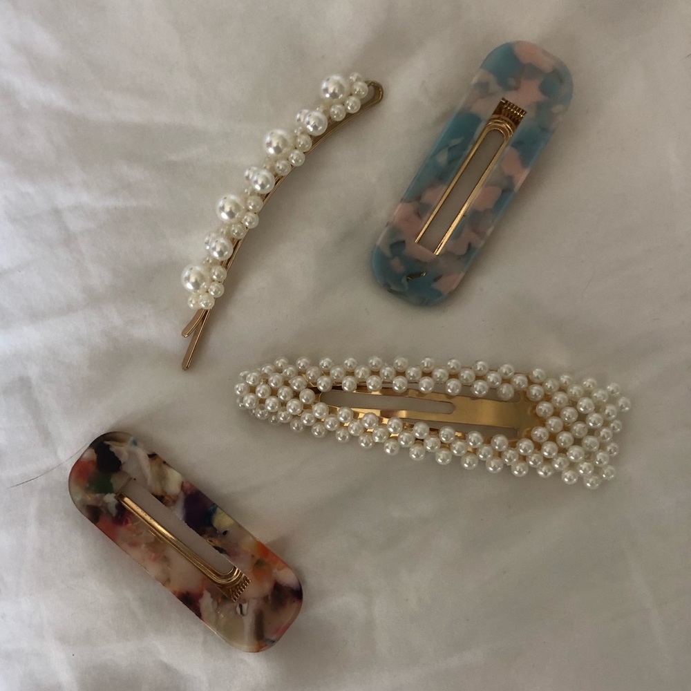 Pearl and Marble Hair Pin Pack